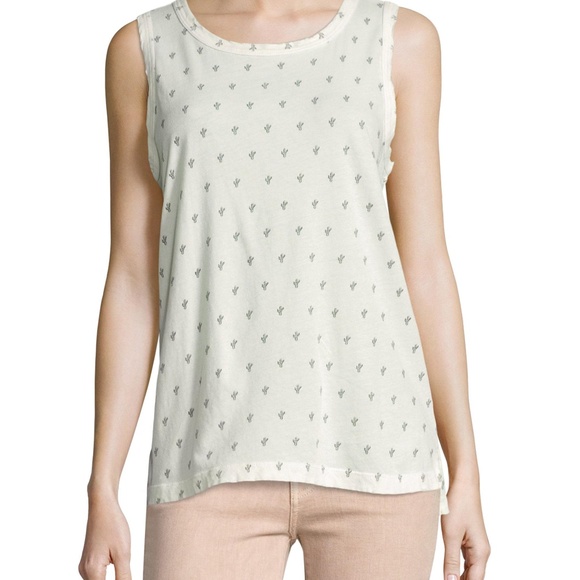 Current/Elliott Tops - Current/Elliott Cactus Muscle Tank in White Mint